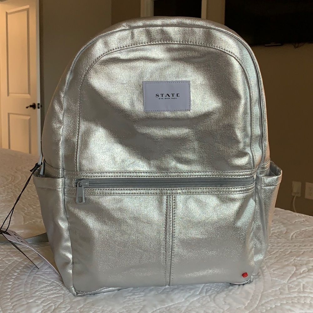NWT State Backpack Kids Kane Metallic